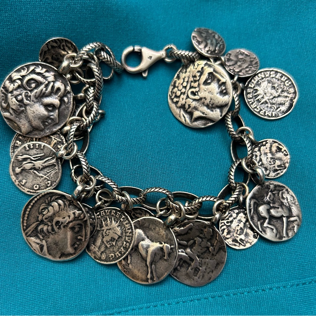 * Silpada Bracelet Roman Coin Rare Sterling Silver B1624 *